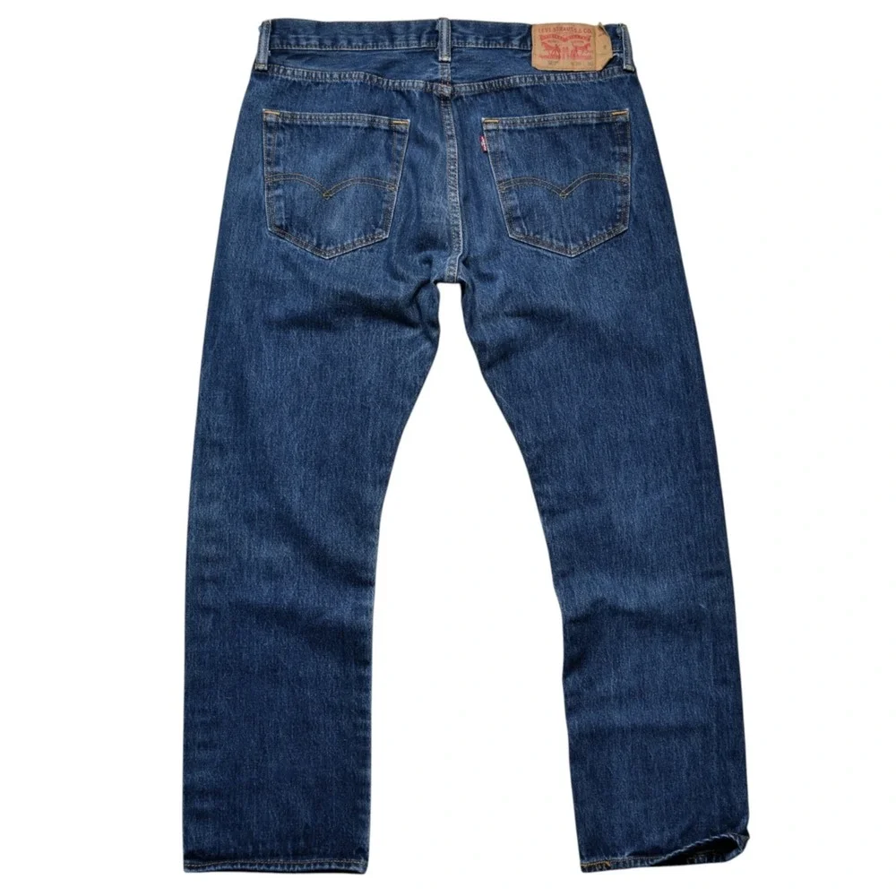 Levi's 501 Men's 35x29 Original Straight Leg Button Fly Dark Wash Denim Jeans